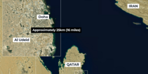 Χάρτης με τα σημεία-κλειδιά της επίθεσης του Ιράν στην αμερικανική βάση Αλ-Ουντέιντ από το Al Jazeera