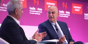 Ο υπουργός Εθνικής Άμυνας, Νίκος Δένδιας στο συνέδριο του Economist 