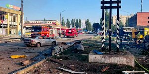 Εικόνα από την πόλη Ντομπρομπίλλια της Ουκρανίας, μετά από θανατηφόρο ρωσικό πλήγμα
