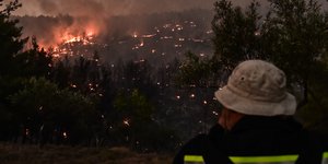 Picture from the fire in the Oropos region