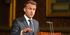 Ο Γάλλος πρόεδρος Εμανουέλ Μακρόν στο Βρετανικό Κοινοβούλιο