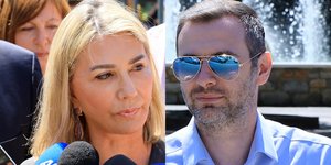 Η βουλευτής Ζέττα Μακρή και ο δημοσιογράφος Δημήτρης Μαρέδης