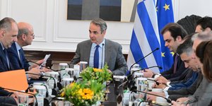 Ο πρωθυπουργός Κυριάκος Μητσοτάκης στο υπουργικό συμβούλιο