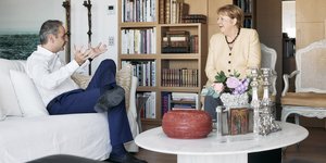 Ο Κυριάκος Μητσοτάκης υποδέχθηκε την Ανγκελα Μέρκελ