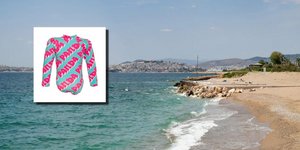 The beach and the swimsuit of the girl