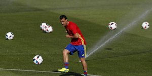 Ο Πέδρο στη προπόνηση της εθνικής Ισπανίας