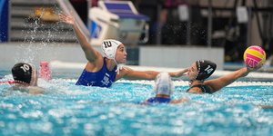 Στιγμιότυπο από τον ιστορικό τελικό του Παγκοσμίου Πρωταθλήματος στο πόλο γυναικών