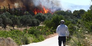 Φωτιά στη Ραφήνα απειλεί κατοικίες