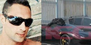 H Ferrari του Βαγγέλη Στεφανάκη έξω από το ΑΤ Σπάτων