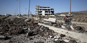 Κατεστραμμένες υποδομές στην επαρχία Σουέιντα στη νότια Συρία