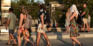 Tourists in Athens