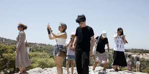 Τουρίστες στην Ακρόπολη