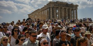 Tourists in Acropolis