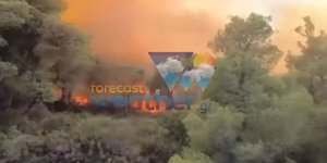 Μεγάλη φωτιά στην Βουρβουρού Χαλκιδικής