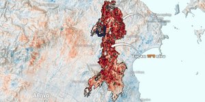 Χάρτης Meteo για απώλεια βλάστησης και θερμοκρασίες