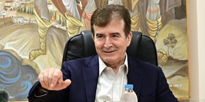 Ο υπουργός Προστασίας του Πολίτη Μιχάλης Χρυσοχοΐδης στα Μέγαρα
