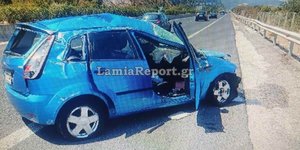 Το αυτοκίνητο που τούμπαρε στα Καμένα Βούρλα
