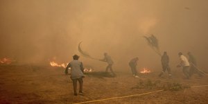 Πολίτες προσπαθούν να σβήσουν φωτιά στην Ισπανία