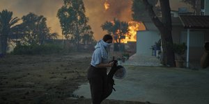 wildfire in Patras city