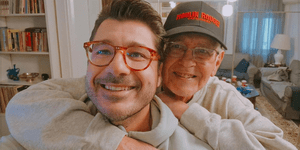 Ο Λάμπρος Κωνσταντάρας με τον πατέρα του, Δημήτρη Κωνσταντάρα