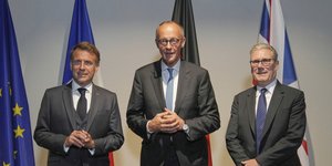 Εμανουέλ Μακρόν, Φρίντριχ Μερτς και Κιρ Στάρμερ