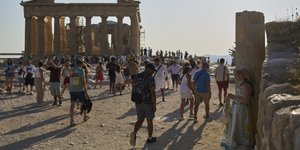 tourists in Athens