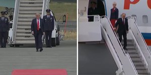  Τραμπ και Πούτιν βγήκαν από τα αεροσκάφη
