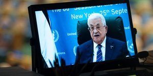Η βιντεοσκοπημένη ομιλία του επικεφαλής της Παλαιστινιακής Αρχής, Μαχμούντ Αμπάς στον ΟΗΕ