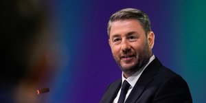 Ο Νίκος Ανδρουλάκης στη συνέντευξη Τύπου της ΔΕΘ 