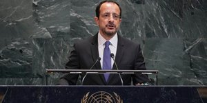 Ο Πρόεδρος της Κυπριακής Δημοκρατίας, Νίκος Χριστοδουλίδης, από το βήμα του ΟΗΕ