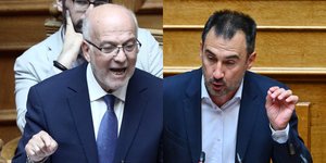 Ο υπ. Δικαιοσύνης Γ. Φλωρίδης και ο επικεφαλής της Νέας Αριστεράς Αλ. Χαρίτσης