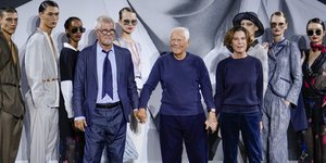 Ο Giorgio Armani με την ανιψιά του Ρομπέρτα και το δεξί του χέρι Λέο ντελ'Όρκο 