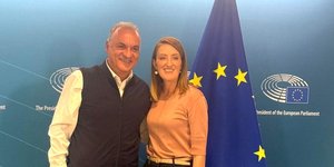 Συνάντηση Μανώλη Κεφαλογιάννη με την πρόεδρο του Ευρωπαϊκού Κοινοβουλίου Ρομπέρτα Μέτσολα