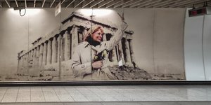 H  φωτογραφία της Μελίνας Μερκούρη στο μετρό «Ακρόπολη»