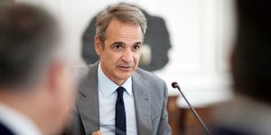 Ο πρωθυπουργός, Κυριάκος Μητσοτάκης στο Μέγαρο Μαξίμου 