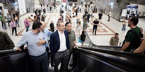 Επίσκεψη Μητσοτάκη στο σταθμό του Μετρό στο Σύνταγμα, ενόψει της 24ωρη λειτουργίας κάθε Σάββατο / Φωτογραφία: ΓτΠ / Δημήτρης Παπαμήτσος