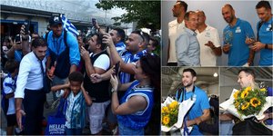 Θερμή υποδοχή για την Εθνική ανδρών μπάσκετ στο «Ελ. Βενιζέλος»