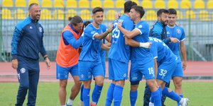 Πανηγυρισμοί των παικτών της Νίκης Βόλου