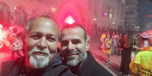 Ο Γιώργος Παυλάκης με τον Κώστα Φλαμή