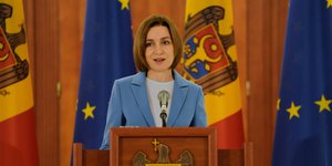 Η πρόεδρος της Μολδαβίας, Μάια Σάντου 