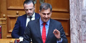 Ο υφυπουργός Εξωτερικών Χάρης Θεοχάρης στη Βουλή