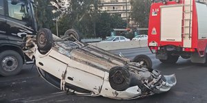 Το ΙΧ που ενεπλάκη στο τροχαίο