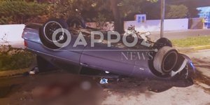 Τροχαίο στην Καλαμάτα, αναποδογυρισμένο ΙΧ