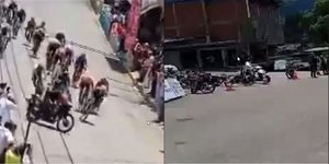 Η στιγμή του ατυχήματος σε αγώνα ποδηλασίας στη Βενεζουέλα 