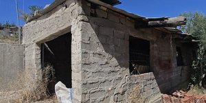 The makeshift grave was inside this building