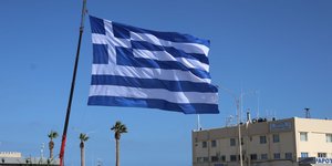 World largest greek flag at Heraklion