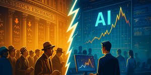 H τρέχουσα φρενίτιδα γύρω από το AI θυμίζει επικίνδυνα την ηλεκτρική «φούσκα» που οδήγησε στο κραχ του 1929 και στην πιο σκοτεινή δεκαετία του 20ού αιώνα / ΑΙ