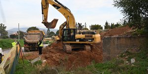 Εργασίες στο ρέμα Κόρμπι 