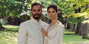 Ο Αγά Χαν με την σύζυγό του πριγκίπισσα Σάλβα την ημέρα του γάμου τους