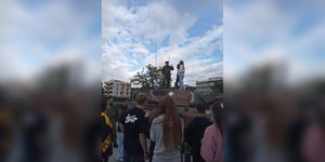 Mαθητές στο στρατόπεδο Λάρισας